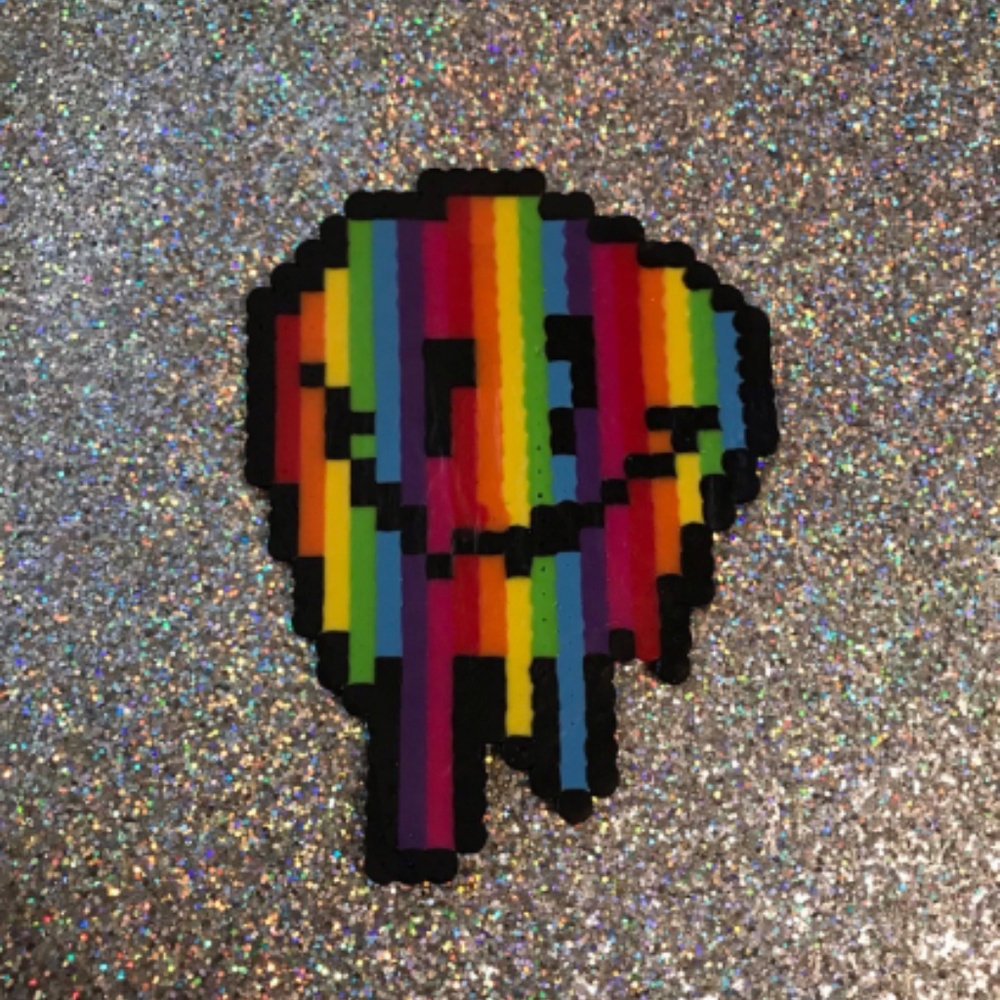 Trippy Smiley Face Rave Kandi Perler Necklace